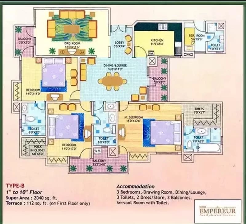 Eldeco Empereur floor plan