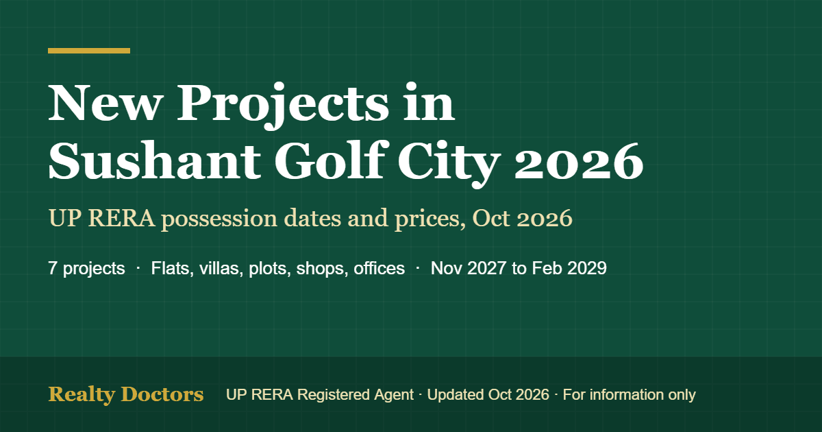 New Projects in Sushant Golf City 2026: RERA Dates and Prices