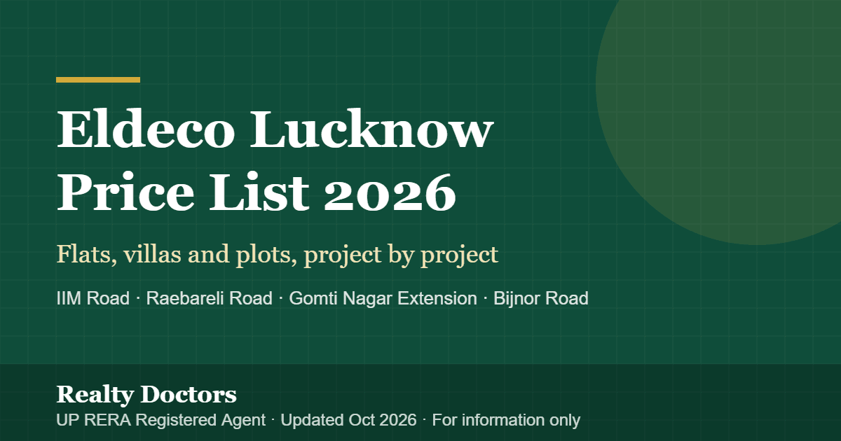 Eldeco Lucknow Price List 2026: All Projects