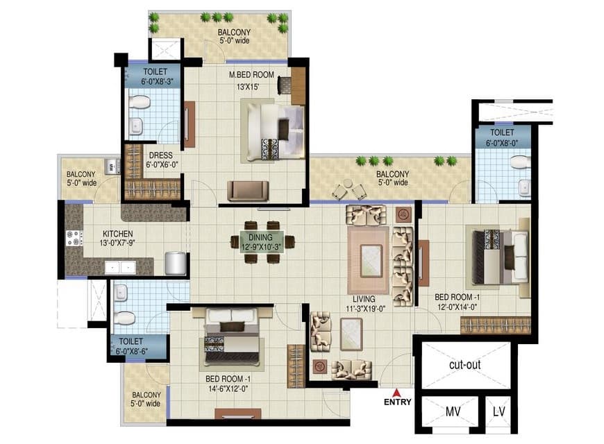 Daljit Vihar (AWHO) floor plan