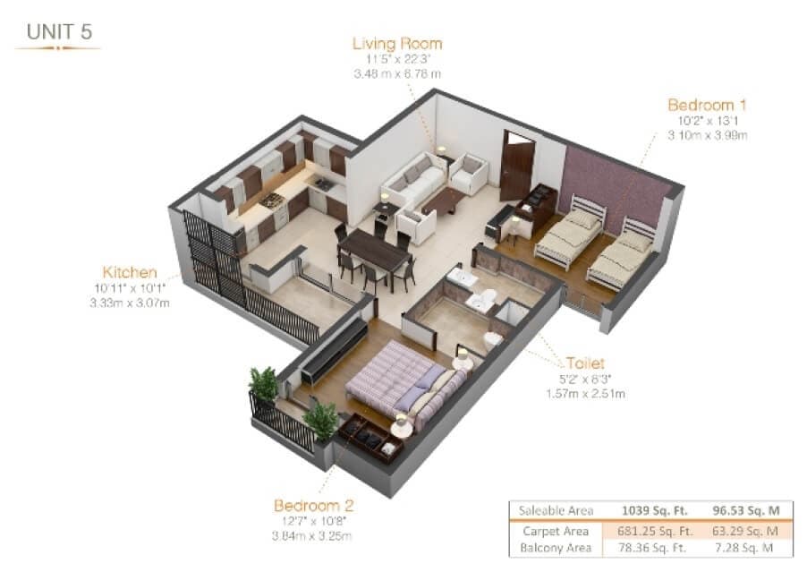 Kiara Residency floor plan